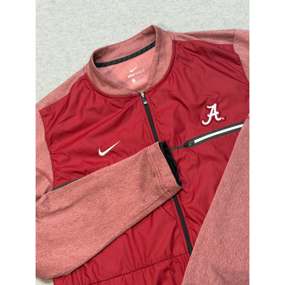 Nike Shield Alabama Crimson Tide Full Zip Jacket Mens Large Red NCAA Sideline
